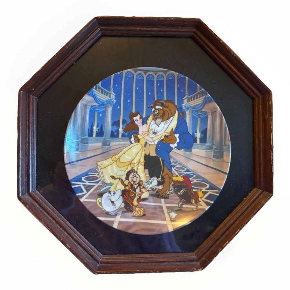 Disney’s "Love's First Dance" Beauty and Beast LE Knowles Collectors Plate Frame